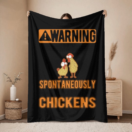 May Spontaneously Talk About Chickens Throw Blankets
