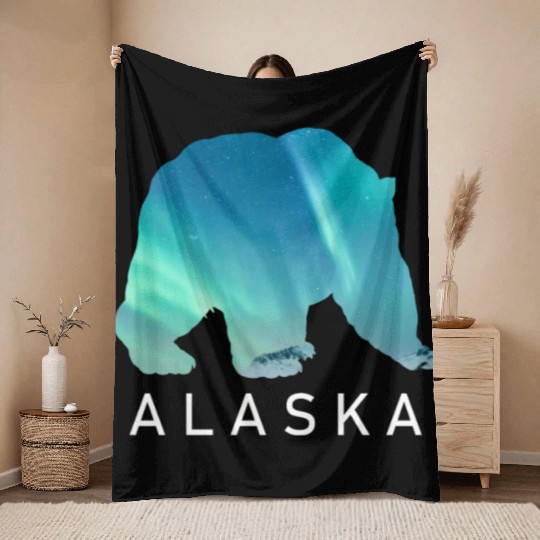 Alaska Gift USA Natur Bär Denali Grizzly Wald Throw Blankets