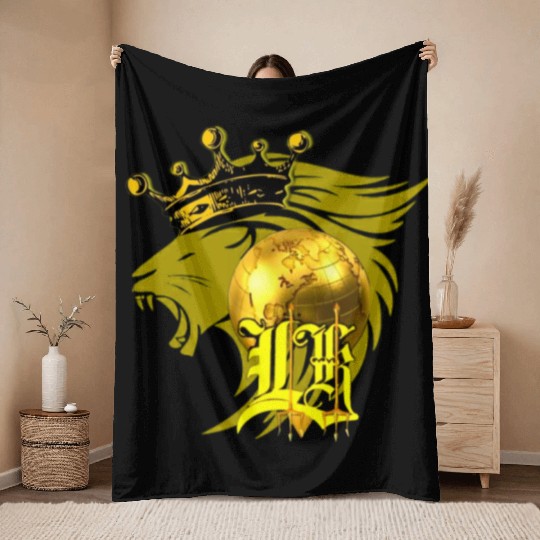 Latin King inspired "World Influencer Gold Globe" Throw Blankets