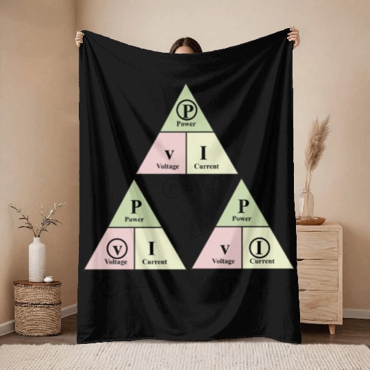 Electrical Power Formulas Triangle for Engineers Throw Blankets