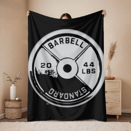Gym 20kg weight plate lite Throw Blankets