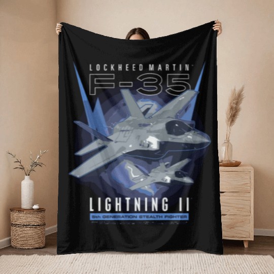 F-35 Lightning Ii 5Th Gen Stealth Fighter Throw Blankets
