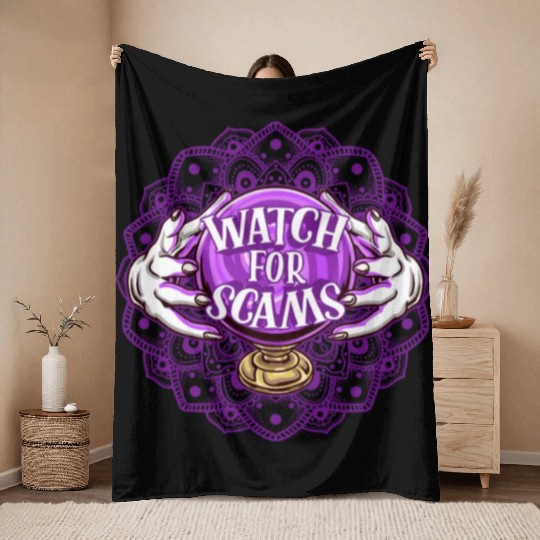 Halloween Witch Hands Witchcraft Scam Throw Blankets