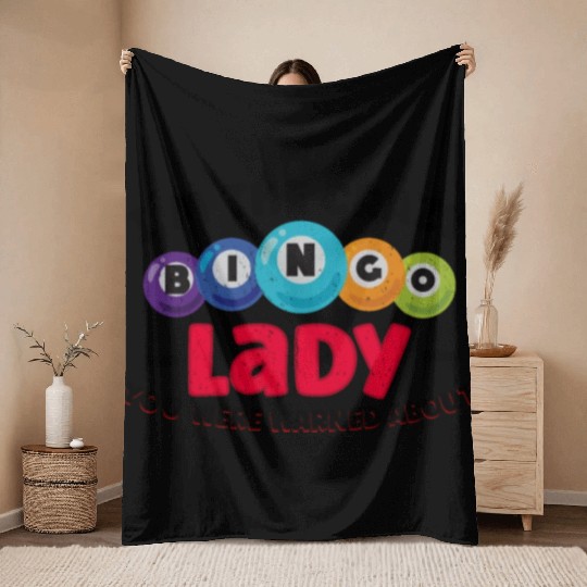 Bingo Card Game Grandma Bingo Player Bingo Cards Throw Blankets