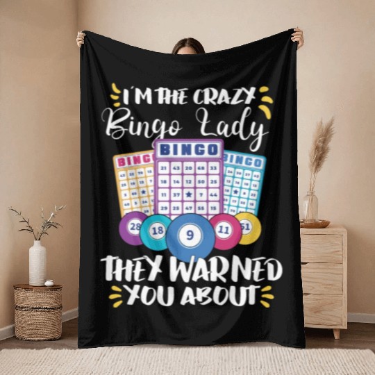 Bingo Card Game Grandma Bingo Player Bingo Cards Throw Blankets