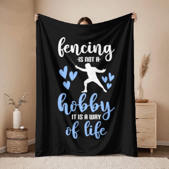 Fencing Sport Throw Blankets