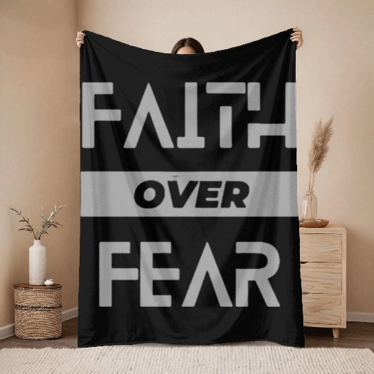 faith over fear Throw Blankets