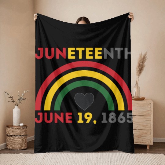 JUNETEENTH June 19th Black African American Day Throw Blankets