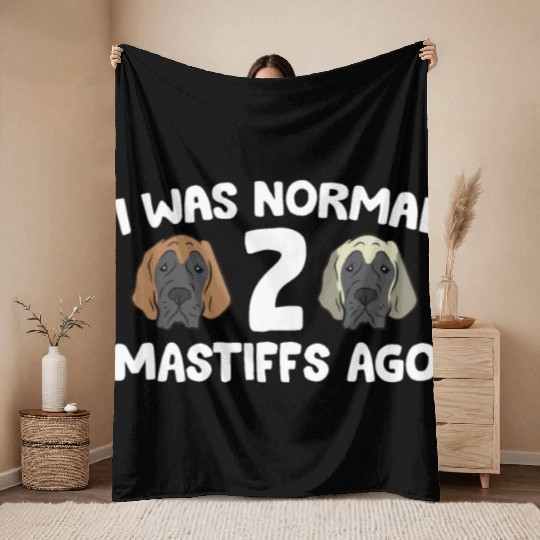 I Was Normal 2 Mastiffs Ago Cane Corso Mastiff Throw Blankets