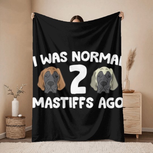 I Was Normal 2 Mastiffs Ago Cane Corso Mastiff Throw Blankets