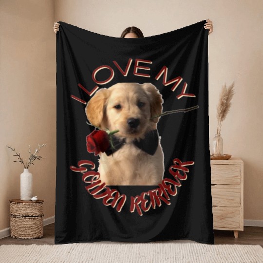I LOVE MY GOLDEN RETRIEVER Throw Blankets