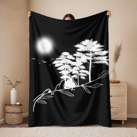 Outdoor Nature Forest Birds Sun Throw Blankets