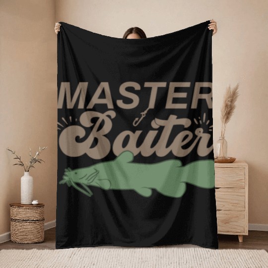Master Baiter - Wels Catfish Hunter Throw Blankets