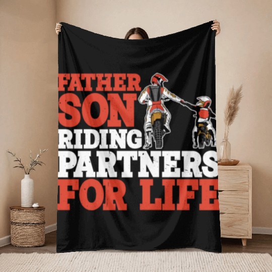 Father Son, Riding Partners For Life 3 Throw Blankets