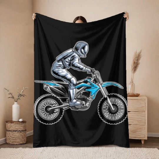 Dirt Bike MX Motocross Supercross Throw Blankets
