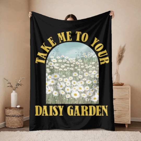 Daisy Garden Gardening Gardener Throw Blankets