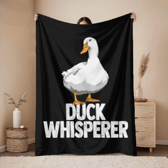 Duck Whisperer Funny Ducklings Farmers Throw Blankets