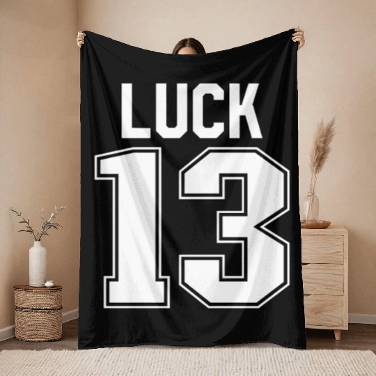Luck 13 Jersey 13 My Lucky Number Lucky Thirteen Throw Blankets