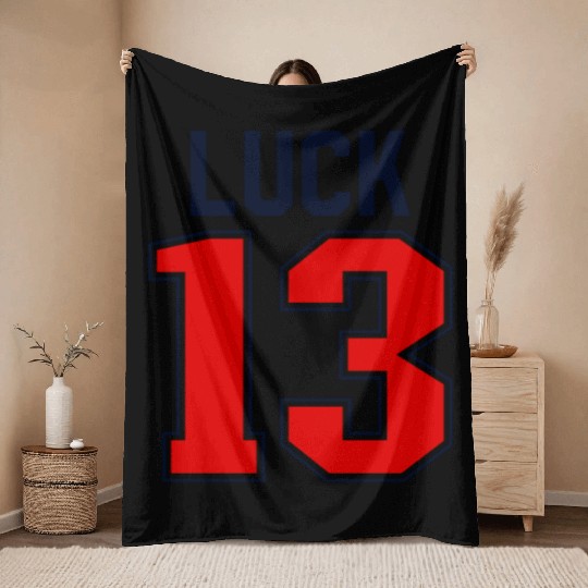 Luck 13 Jersey 13 My Lucky Number Lucky Thirteen Throw Blankets