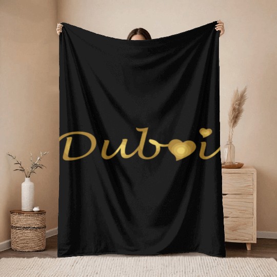 I Love Dubai Luxury Life My Golden Heart Is With D Throw Blankets
