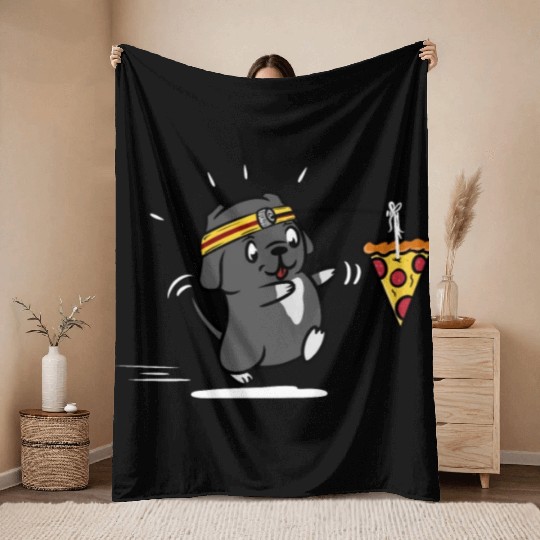 Great Dane Pizza Workout Throw Blankets
