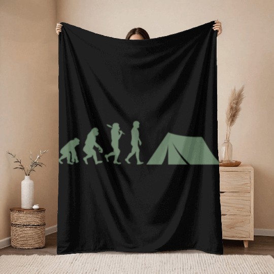 Tents Evolution Camping Throw Blankets