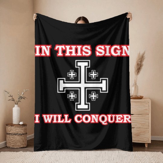 Crusader Cross Of Jerusalem Knights Templar Throw Blankets