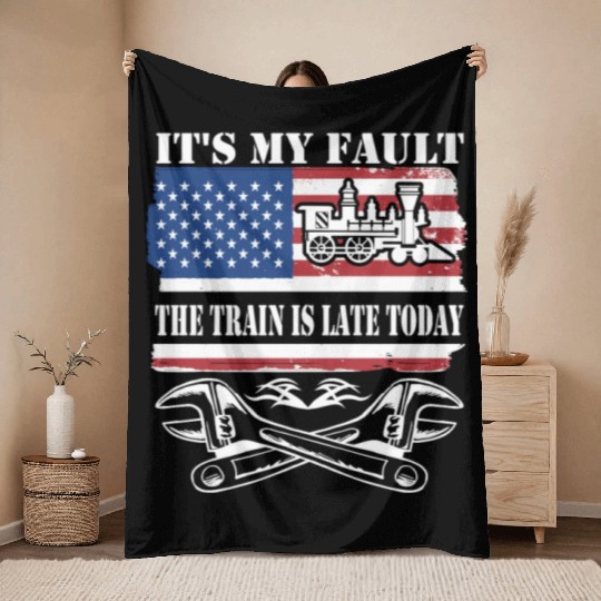 Train Mechanic Throw Blankets