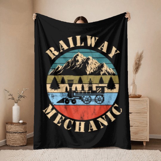 Railway Mechanic Throw Blankets