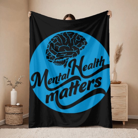 mental health matters quote Throw Blankets