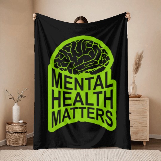 mental health matters quote Throw Blankets