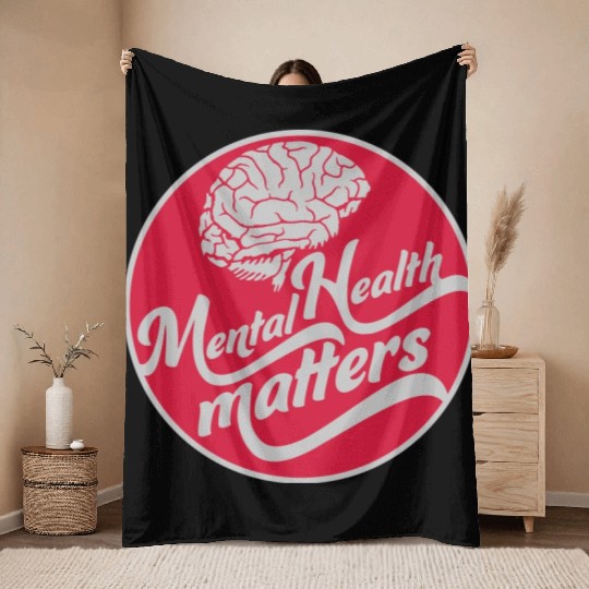 mental health matters quote Throw Blankets