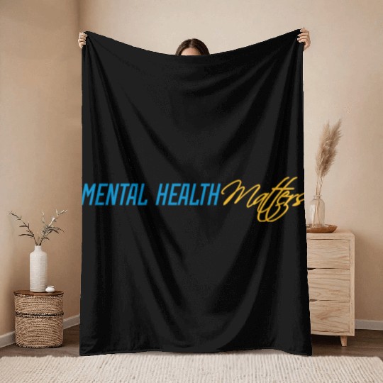 mental health matters quote Throw Blankets