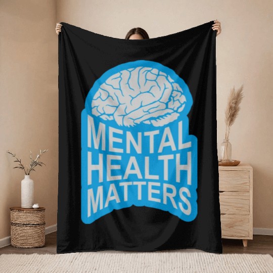 mental health matters quote Throw Blankets