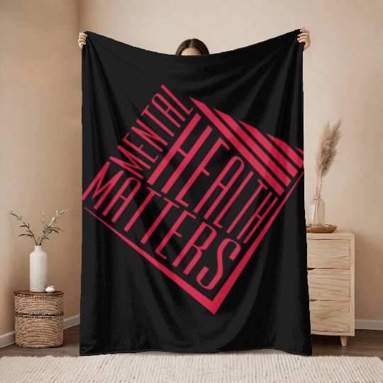 mental health matters quote Throw Blankets
