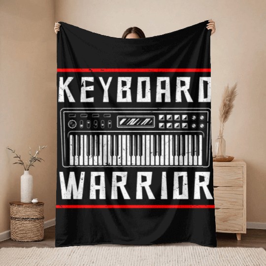 Funny Keyboard Player Music Teacher Humor Throw Blankets