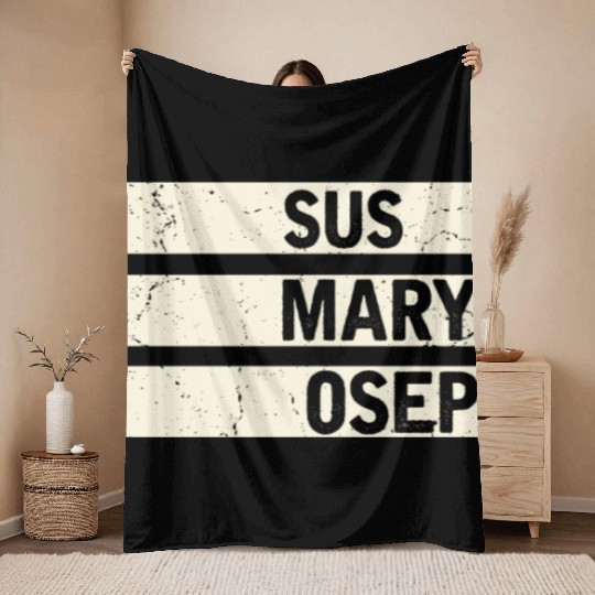 Hilarious SUS MARY OSEP Exasperated Frustrated Throw Blankets