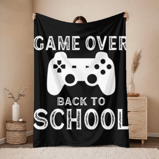 Game Over back to school Throw Blankets