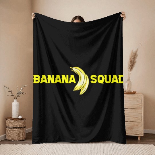 Cool Banana Squad Fruit Lover Throw Blankets
