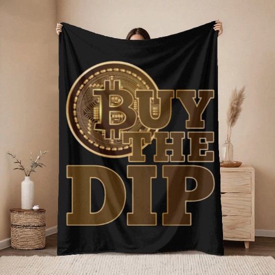 Cryptocurrency Buy The Dip Bitcoin Crypto Throw Blankets