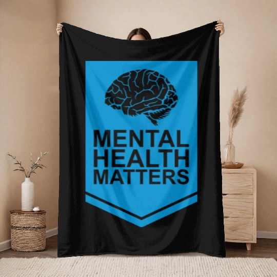 mental health matters quote Throw Blankets