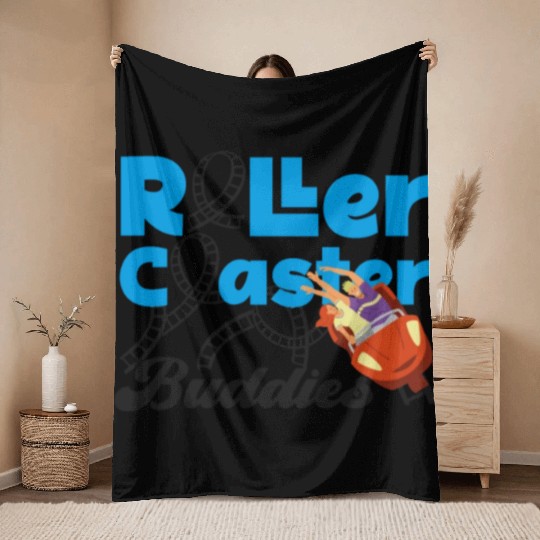 Roller Coaster Friends Besties Throw Blankets