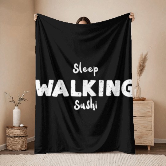 Sleep Walking Sushi - Sushi Throw Blankets