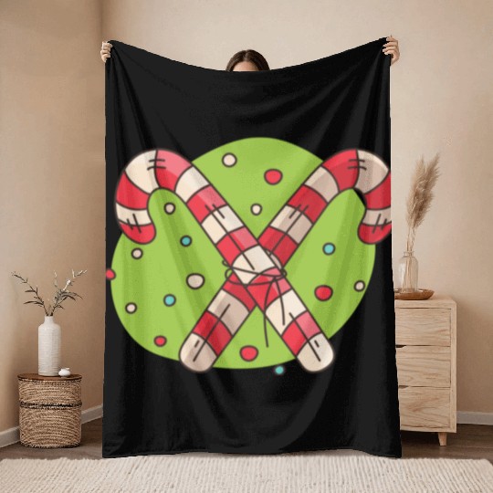 candy canes Throw Blankets