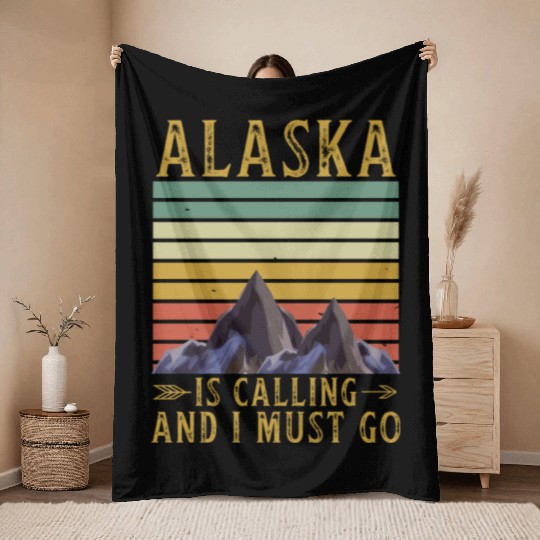 Alaska Gift USA Natur Bär Denali Grizzly Wald Throw Blankets