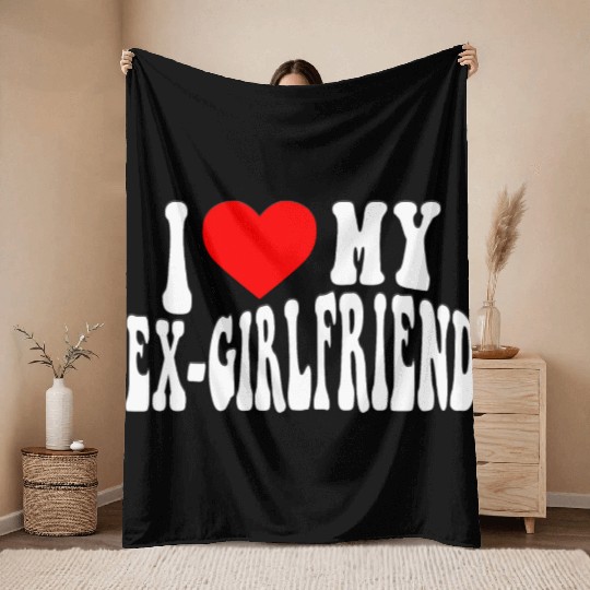 I Love My Ex Girlfriend stroke Throw Blankets