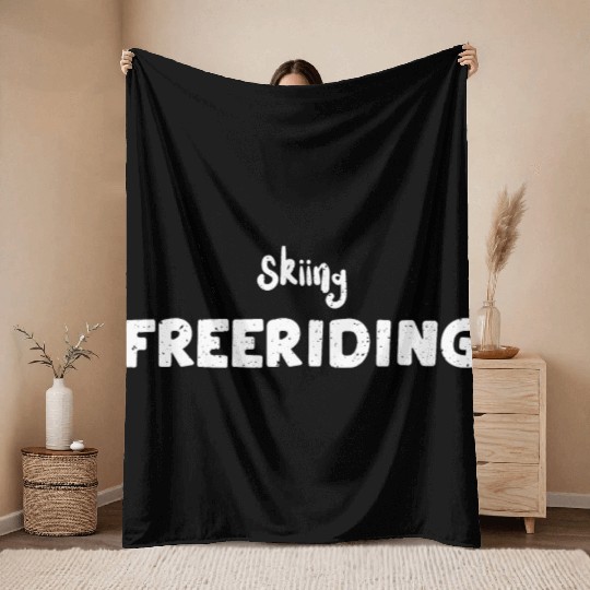 Skiing Freeriding - Skiing Throw Blankets