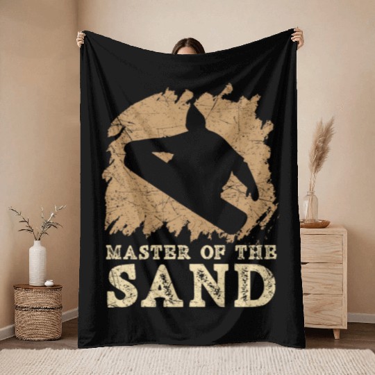 Master Of The Sand Sandboard Sandboarding Throw Blankets