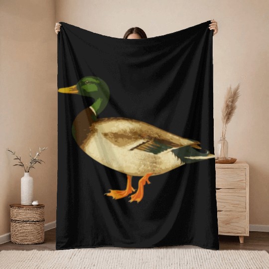 Mallard Duck Cute Duck Wild Duck Lover Throw Blankets
