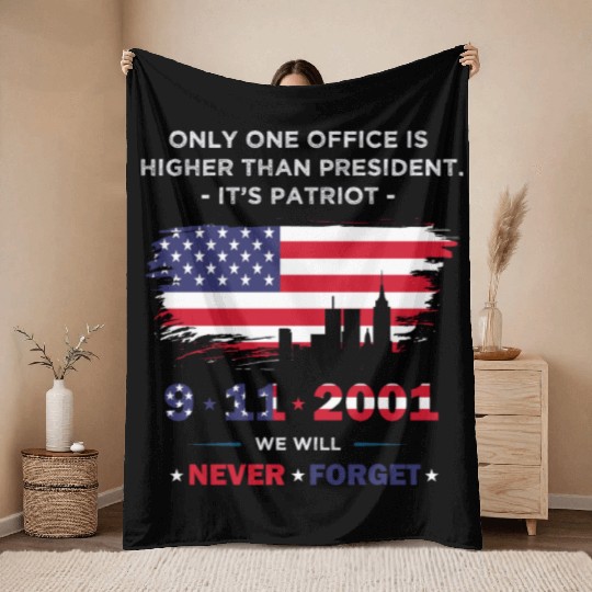 We will never forget the Patriot Day 911 Throw Blankets